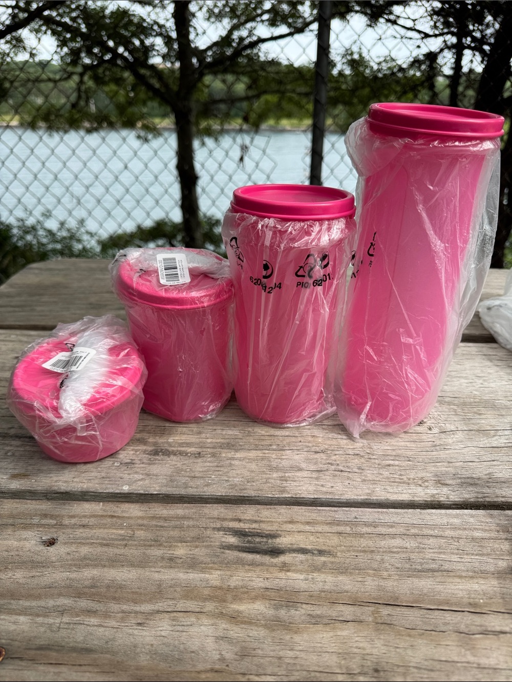 Tupperware Hot Pink Modular Mates Food Storage Containers (4-Piece) With Lids